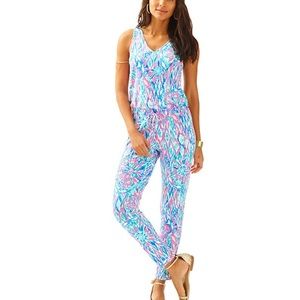 Lilly Pulitzer small Blue Pink Romper Jumpsuit
